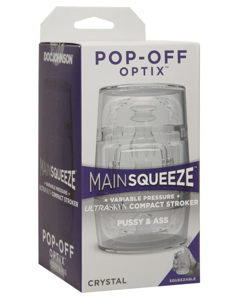 Main Squeeze Pop Off Optix: Stroker transparente de doble punta Product Image.