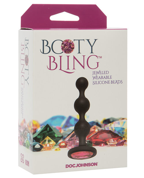 Booty Bling Silicone Anal Beads: Glamorous & Beginner-Friendly Product Image.