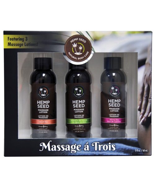 Earthly Body Massage Lotion Trio - An Intimate Escape Product Image.