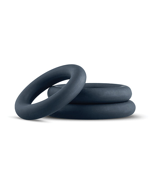 "Juego de anillos para el pene de silicona - 3 tamaños, negro" - featured product image.