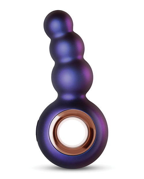 Hueman Purple Vibrating Anal Plug: 10 Settings, Curved Shaft, Stimulating Beads - featured product image.