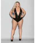 Empower Plus-Size Confidence Wet Look Teddy by Escante