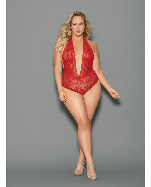 Euphoria Red Halter Teddy - Queen Size Seduction Product Image.