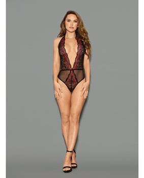 Euphoria Lace Halter Teddy with Crotch Closure - Featured Product Image
