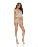 Vintage Two Tone Lace Cami Set - Ivory Blue