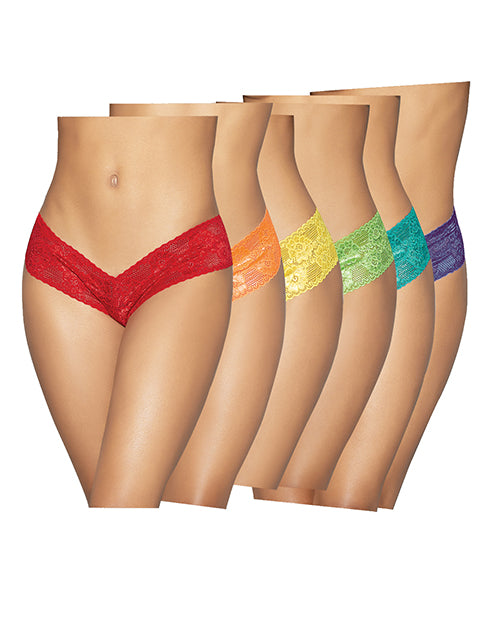 Neon Pride Panty Pack: Vibrant, Comfortable, One-Size-Fits-Most Product Image.