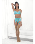 Mesmerising Malibu Blue Lace & Mesh Lingerie Set