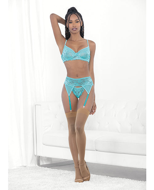 Mesmerising Malibu Blue Lace & Mesh Lingerie Set - featured product image.