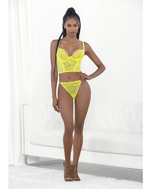 Neon Lime Lace Corset Set - featured product image.