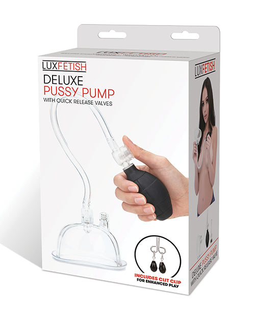 Lux Fetish Deluxe Pussy Pump Kit: Sensational Swelling & Clit Clip Pleasure Product Image.