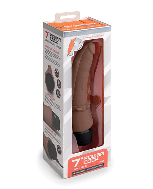 Powercocks 7" Slim Anal Realistic Vibrator: Ultimate Backdoor Pleasure - featured product image.