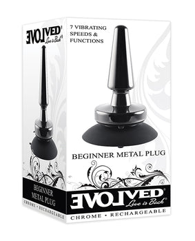 "7-Speed Vibrating Metal Plug - Black" - Featured Product Image
