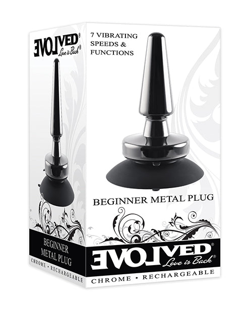 "7-Speed Vibrating Metal Plug - Black" Product Image.
