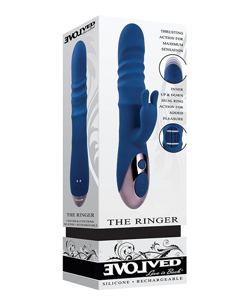 Evolved The Ringer Rechargeable Thrusting Rabbit - Blue Product Image.
