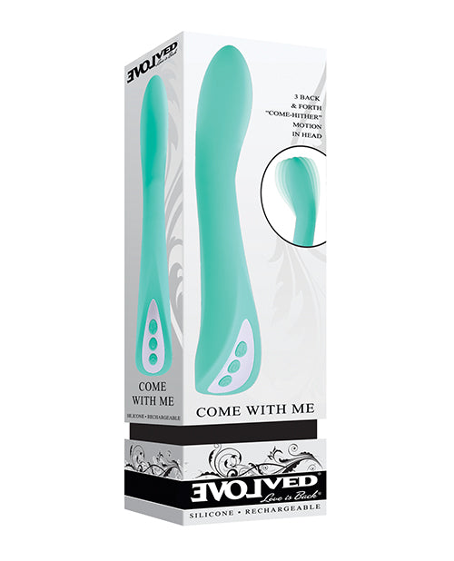 Evolved Come With Me - Mint: Dual-Motor Vibrator with Wagging Head - featured product image.