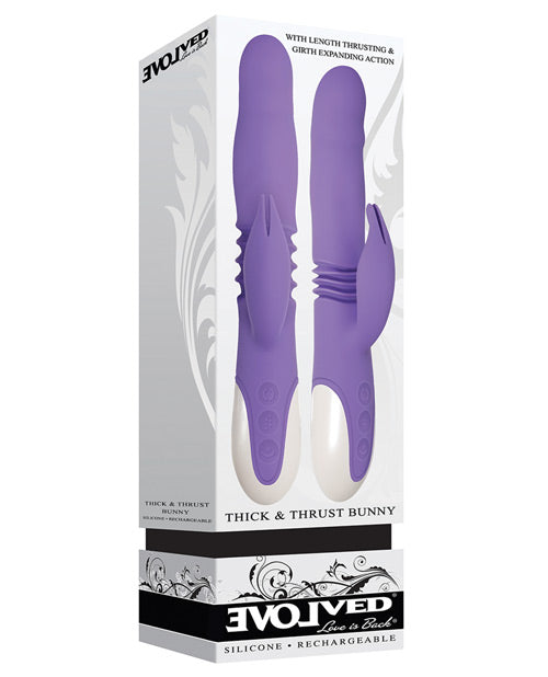 Vibrador recargable Thrust &amp; Expand Dual Stim - Púrpura - featured product image.