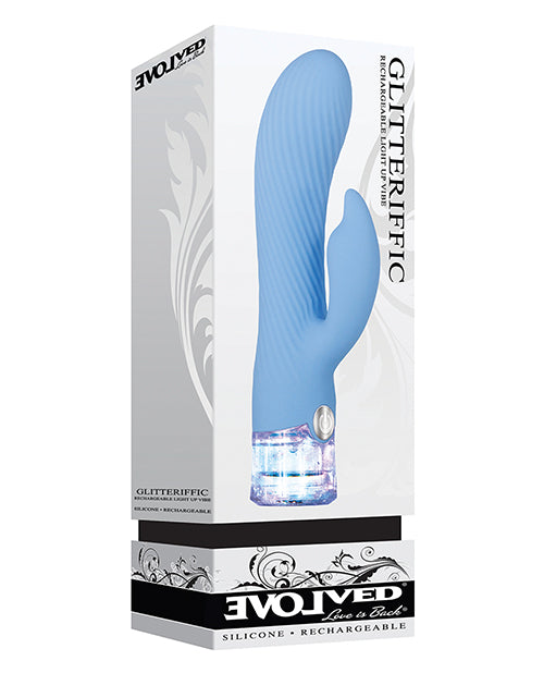 Glitteriffic evolucionado - Vibrador de doble motor azul - featured product image.