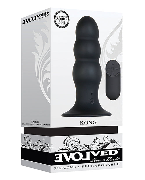 Plug Anal Recargable Kong Evolved - Negro: Máximo Placer - featured product image.