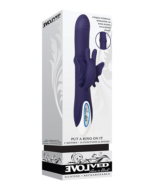 Evolved Put a Ring On it - Purple: Customisable Girthy Butterfly Stimulator Product Image.