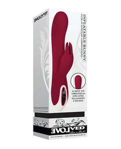 Evolved Inflatable Bunny Dual Stim Rechargeable in Burgundy