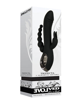 Evolved Trifecta Triple Stim Rechargeable - Black: The Ultimate Pleasure Experience - Featured Product Image