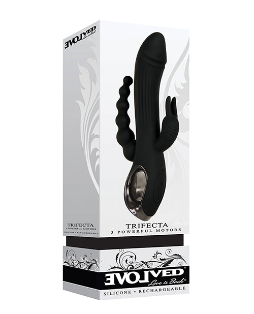 Evolved Trifecta Triple Stim Rechargeable - Black: The Ultimate Pleasure Experience Product Image.