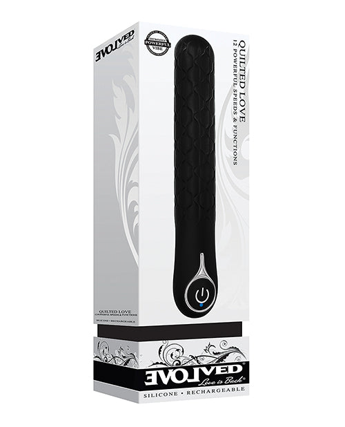 Evolved Quilted Love Black Vibrator Product Image.