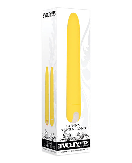 Sunny Sensations Yellow Rechargeable Waterproof Vibrator Product Image.