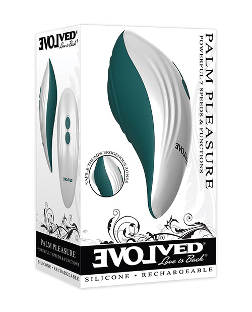 Evolved Palm Pleasure Teal: Intense Thumping Vibrator - featured product image.
