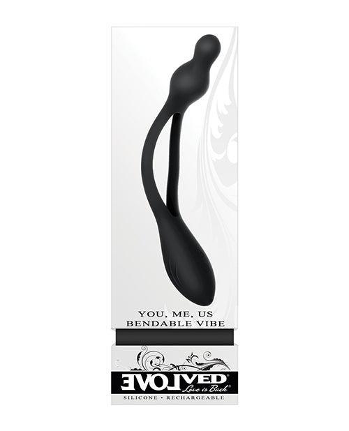Vibrador flexible evolucionado de dos extremos - Negro Product Image.