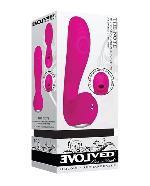 Evolved Pink Note 重擊舔舐氛圍 - 10 種速度 - G 點刺激 - 陰蒂舌頭 - 潛水式 - featured product image.