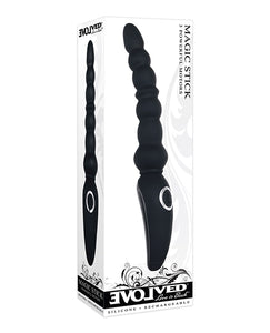 Evolved Magic Stick Beaded Vibrator - Black - Triple Motor Pleasure