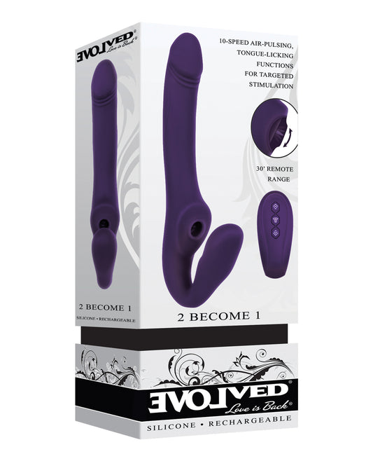 Evolved 2 Become 1 Triple-Motor Strapless Strap On - Purple - featured product image.