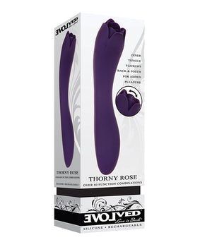 Masajeador de doble extremo Evolved Thorny Rose - Púrpura: Vibrador dual de 9 velocidades - Featured Product Image