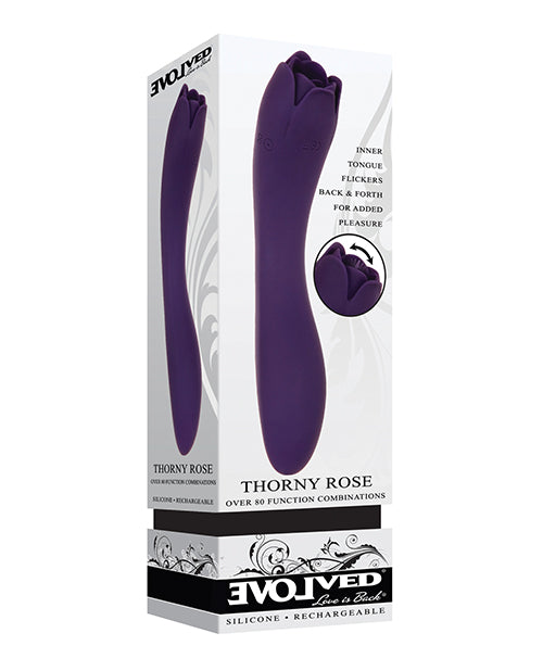 Evolved Thorny Rose Dual End Massager - Purple: 9-Speed Dual Vibrator Product Image.