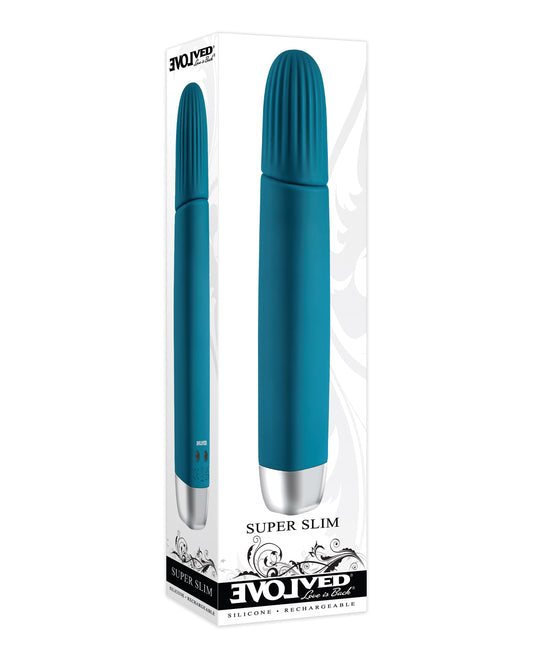 Evolved Super Slim Teal 12-Speed Waterproof Rechargeable Wand Vibrator - featured product image.