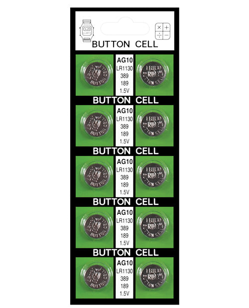 AG10 Button Cell Batteries - Card of 10 - featured product image.