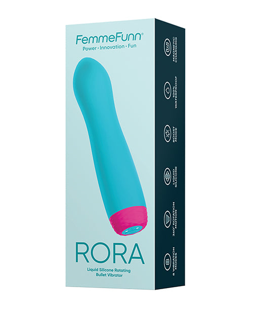 Femme Funn Rora Rotating Bullet - Turquoise: A Journey to Unfathomable Ecstasy Product Image.