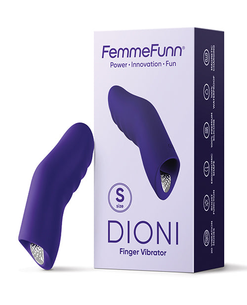 Vibrador para dedo portátil Dioni de Femme Funn - Púrpura oscuro: placer manos libres Product Image.