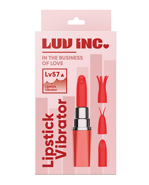 Luv Inc. Lipstick Vibrator with 3 Interchangeable Heads - featured product image.