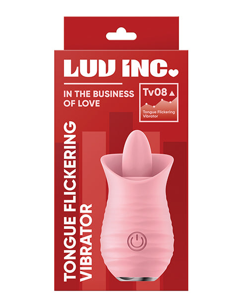 Luv Inc. Vibrador parpadeante con lengua rosa - Máximo placer - featured product image.