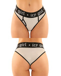 Vibes Buddy Pack: Icy Girl Metallic Boy Brief & Lace Thong - Black