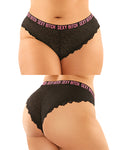 Vibes Buddy Sexy Bitch Lace Panty & Micro Thong Set - Queen Size