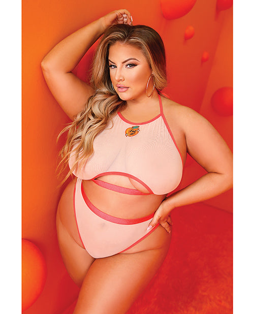 Just Peachy Nude Cut Out Halter Top & Cheeky Panty Set - featured product image.