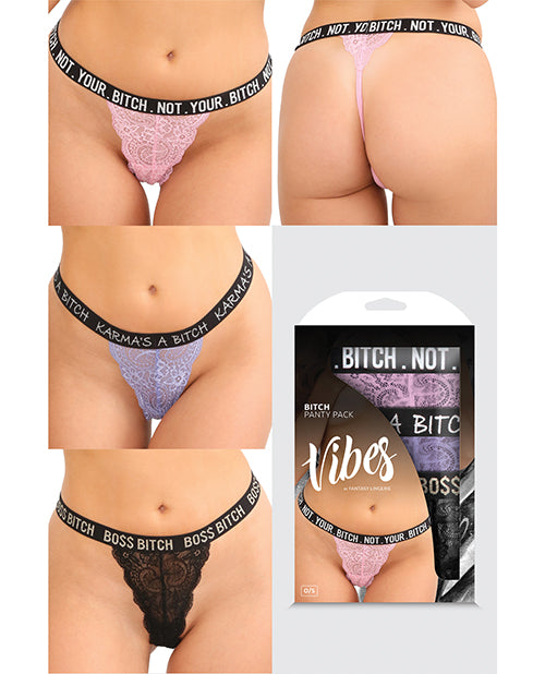 Conjunto de braguitas de encaje Empowering Bitch de Vibes Product Image.