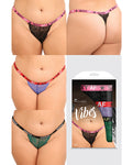 Vibes AF 3 Pack Lace Thongs - Queen Size Assorted Colours