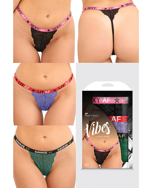 Vibes AF 3 Pack Lace Thongs - Empowering Elastic Bands - featured product image.