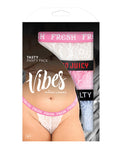 Vibes Tasty 3 Pack Thongs: Assorted Fun & Flattering Colours