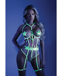 Neon Chartreuse Glow Black Light Teddy