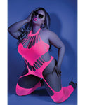 Body de peluche sin pies Queen Neon Pink Glow Black Light